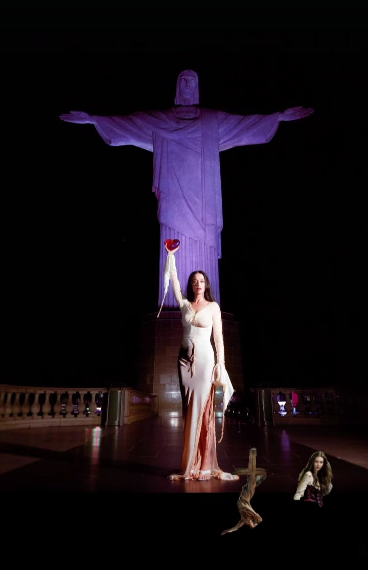To 100,000 Singing in Rio, Katy Perry at the Christ the Redeemer Sanctuary, Rio de Janeiro