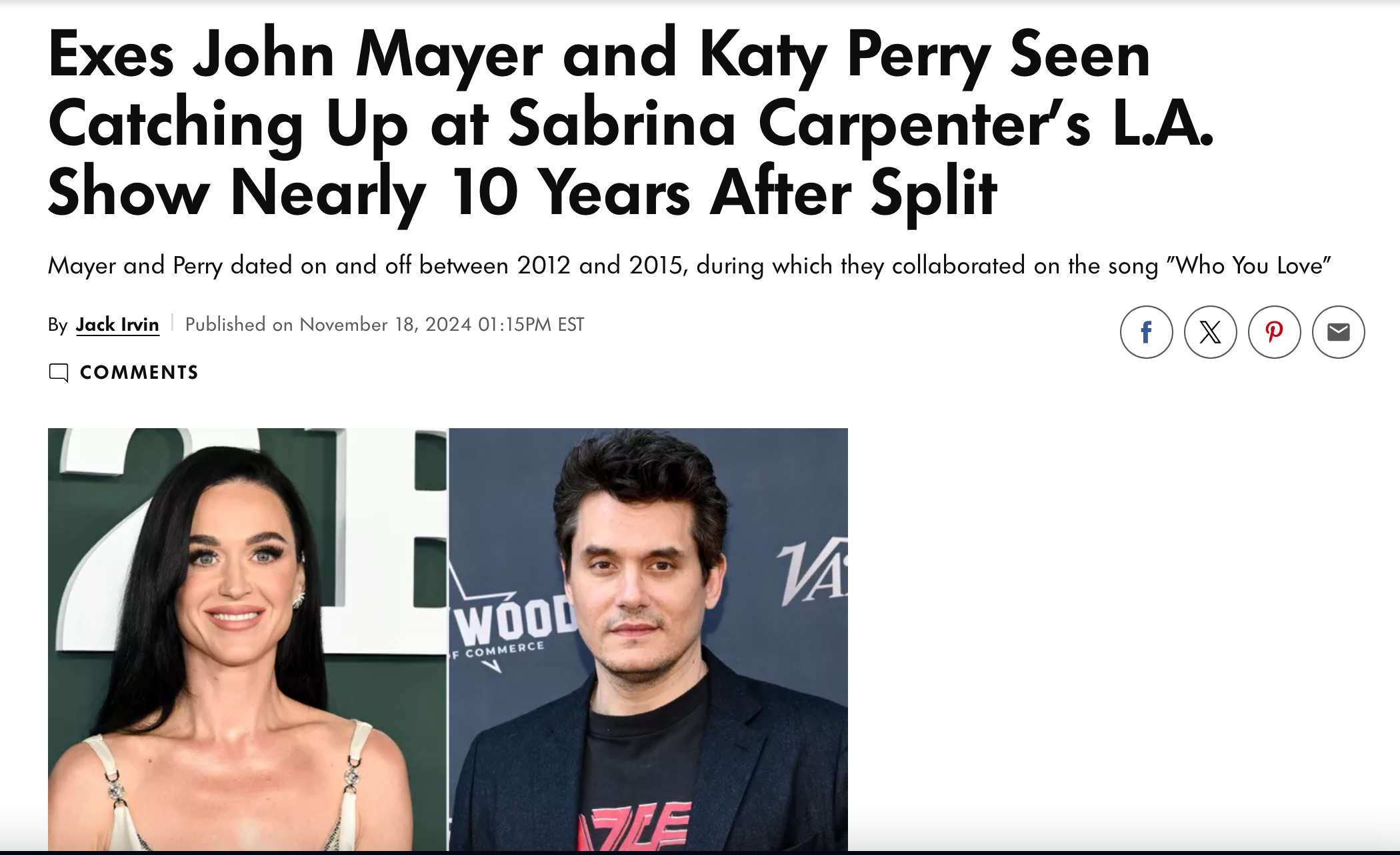Sw Perry People Magazine : John Mayer et Katy Perry, ex-conjoints, aperçus ense ...