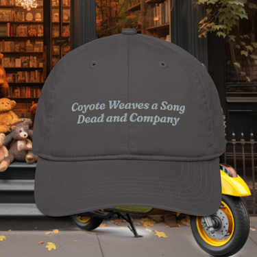 Coyote Weaves a Song Dead and Company embroidered organic hat